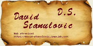 David Stanulović vizit kartica